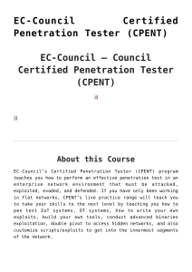 EC-Council CPENT Course Description