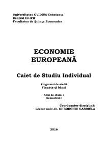 Economie Europeană - Caiet de Studiu Individual