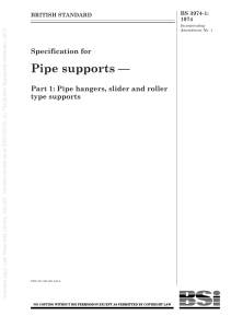 BS 3974-1:1974 Pipe Support Specification