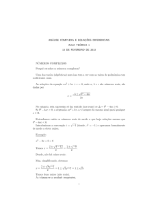 Análise Complexa e Equações Diferenciais: Números Complexos