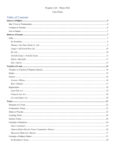 Property Law Course Notes - Winter 2024