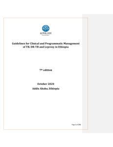 TB, DR-TB, Leprosy Management Guidelines Ethiopia