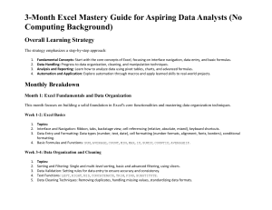 Excel Mastery Guide for Data Analysts