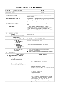 Equation of a Circle Lesson Plan