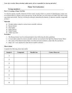 Flame Test Lab Manual: Identifying Metallic Ions