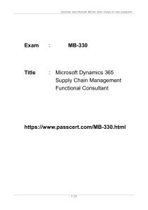 MB-330 Exam Dumps: Dynamics 365 Supply Chain Management