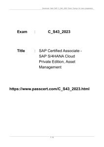 SAP C_S43_2023 Exam Dumps: Asset Management Prep