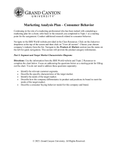 Marketing Analysis Plan: Consumer Behavior