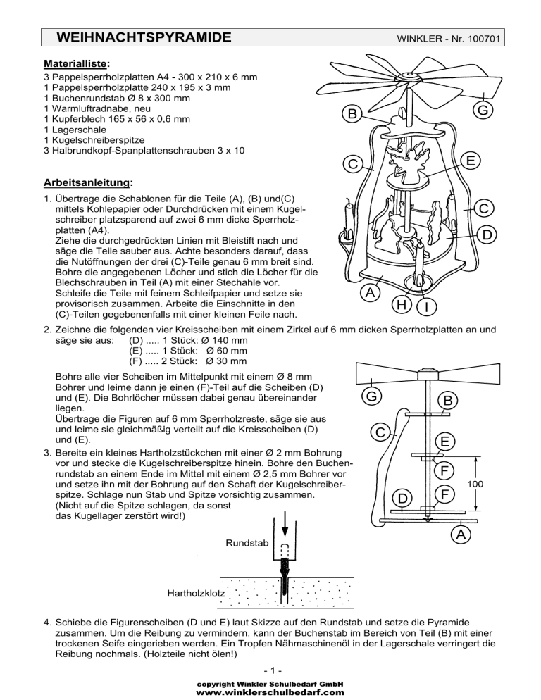 Weihnachtspyramide Bauplan Pdf