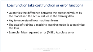 Loss Functions in Linear Regression