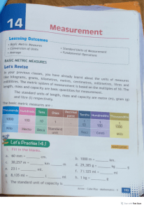 Measurement: Metric Units & Conversions