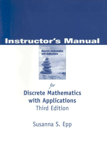 Instructor's Manual for Discrete Mathematics 3rd Ed