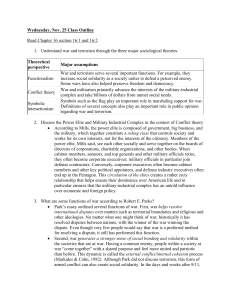 Sociology Class Outline: War & Terrorism