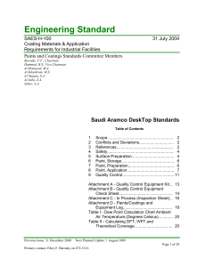 SAES-H-100 Coating Standard for Industrial Facilities