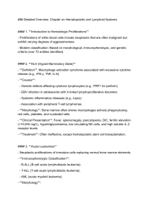 Hematopoietic & Lymphoid Systems Overview