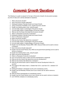 Economic Growth Questions Study Guide