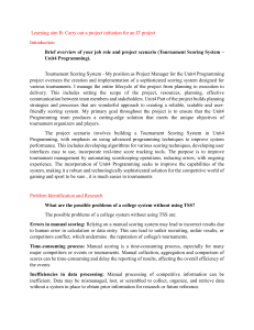 Tournament Scoring System Project Initiation