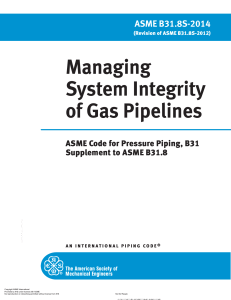 ASME B31.8S-2014 Gas Pipeline Integrity Standard