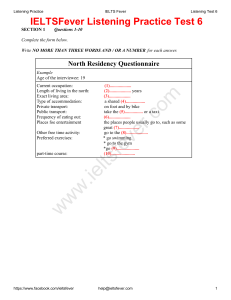 IELTS Listening Practice Test 6