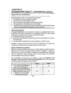 Shareholders' Equity & Contributed Capital: Accounting Principles