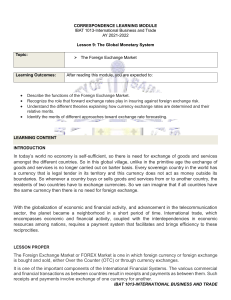 Foreign Exchange Market Learning Module