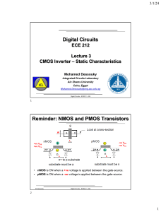 CMOS Inverter Static Characteristics Lecture Notes