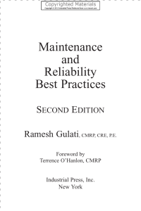 Maintenance and Reliability Best Practices Textbook