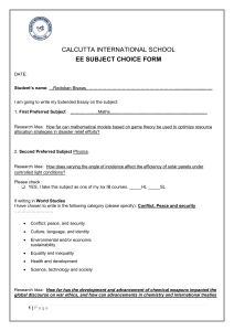 Extended Essay Subject Choice Form