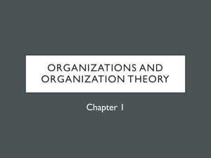 Organization Theory & Design: Key Concepts