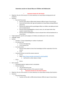 Sexual Abuse Awareness Session Plan