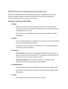 SARS Outbreak History: Origins, Spread, and Impact