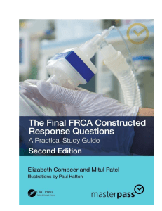 Final FRCA CRQ Study Guide