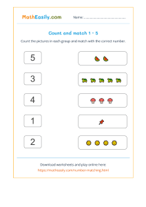 Count and Match 1-5 Worksheet