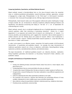 Qualitative, Quantitative, Mixed Methods Research Comparison