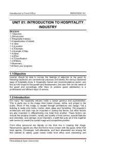 Intro to Hospitality Industry & Hotel Classification