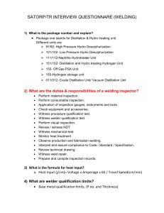 Welding Interview Questions: SATORP/TR Questionnaire