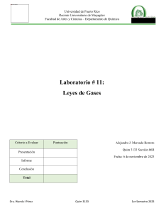 Informe de Laboratorio: Leyes de Gases