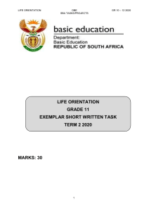 Grade 11 Life Orientation Exam: Study Skills & COVID-19