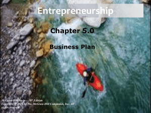 Entrepreneurship Business Plan Presentation