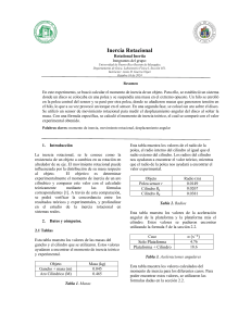 Inercia Rotacional: Informe de Laboratorio