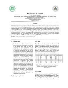 Informe de Laboratorio: Fuerzas de Fricción