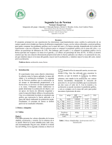 Informe de Laboratorio: Segunda Ley de Newton