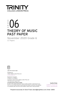 Theory of Music Grade 6 Past Paper (Nov 2020)