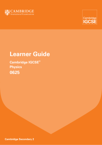 Cambridge IGCSE Physics Learner Guide