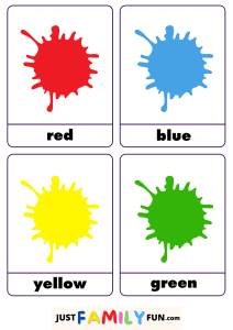 Color Flashcards: Red, Blue, Yellow, Green