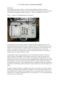 Certainty: Polygraph, Mirror, and Plato's Cave