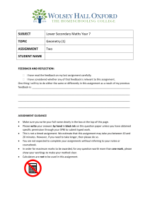 Year 7 Geometry Math Assignment