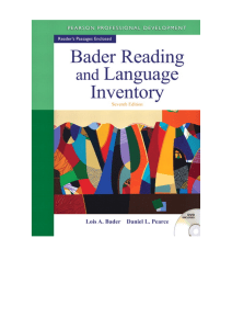 Bader Reading and Language Inventory 7th Edition