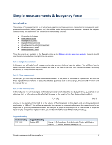 Simple Measurements & Buoyancy Force Lab Manual