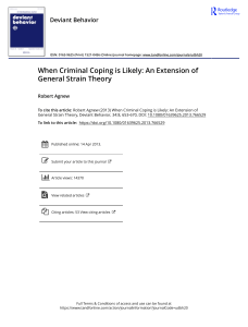 Criminal Coping & General Strain Theory: An Extension